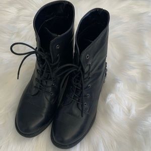 Hailey Jean Co black studded combat boots. Size 7